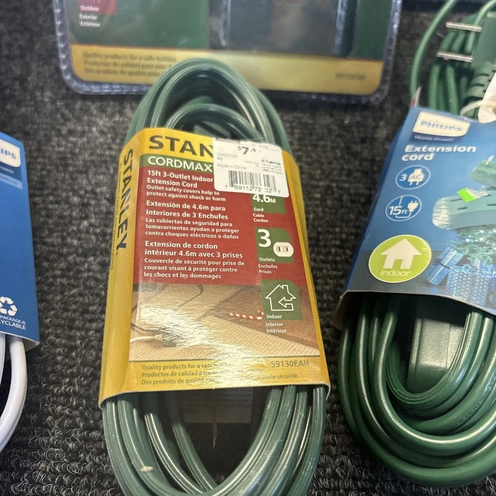Stanley Light Timer~(2) Philips Indoor Extension Cord~(1) Stanley Extension Cord